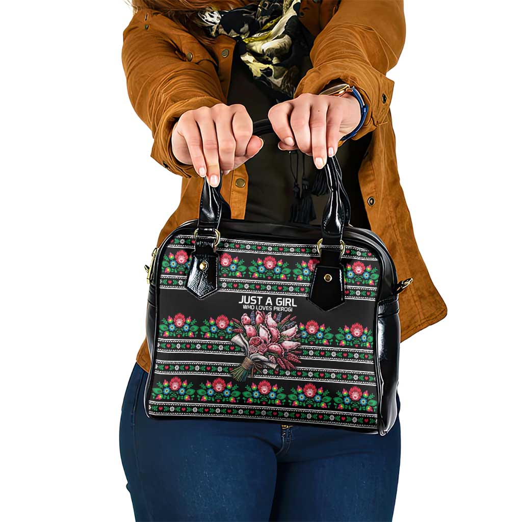 Pink Pierogi Flowers Over Dumplings Shoulder Handbag