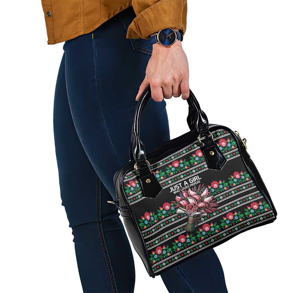 Pink Pierogi Flowers Over Dumplings Shoulder Handbag