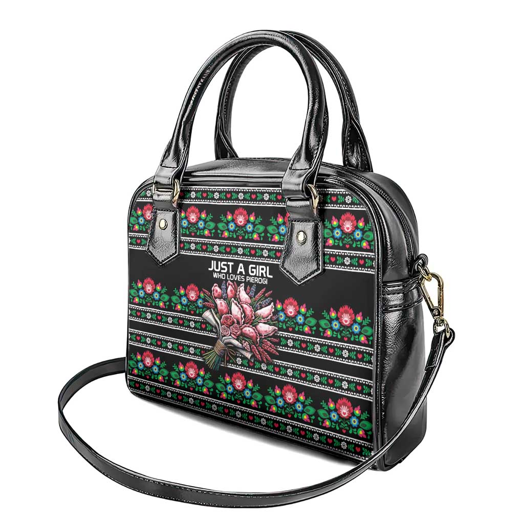 Pink Pierogi Flowers Over Dumplings Shoulder Handbag