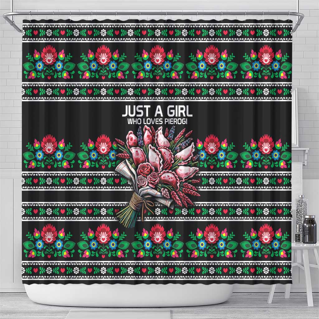 Pink Pierogi Flowers Over Dumplings Shower Curtain