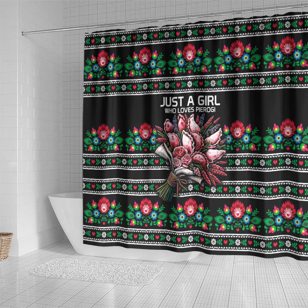 Pink Pierogi Flowers Over Dumplings Shower Curtain