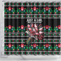 Pink Pierogi Flowers Over Dumplings Shower Curtain