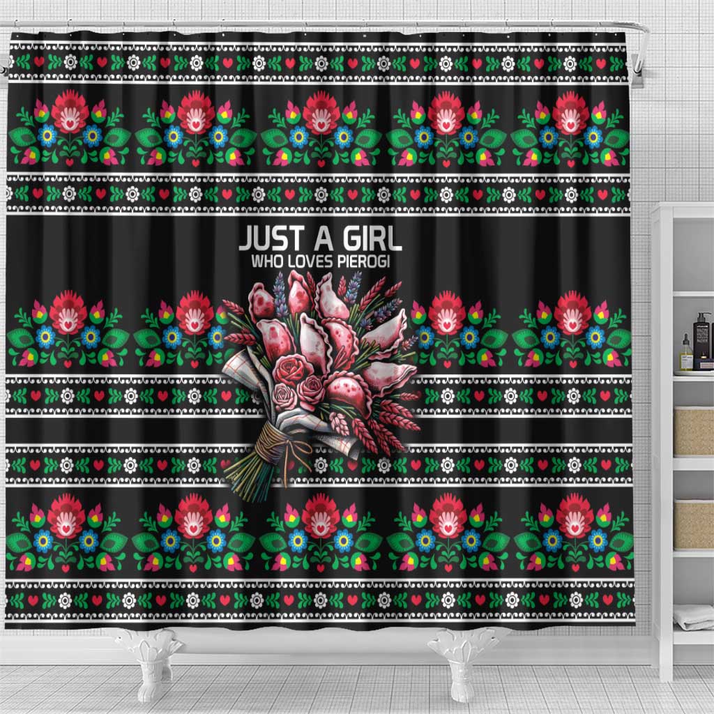 Pink Pierogi Flowers Over Dumplings Shower Curtain