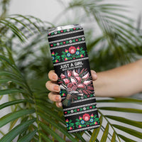 Pink Pierogi Flowers Over Dumplings Skinny Tumbler