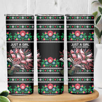 Pink Pierogi Flowers Over Dumplings Skinny Tumbler