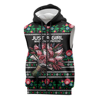 Pink Pierogi Flowers Over Dumplings Sleeveless Zip Hoodie