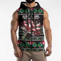 Pink Pierogi Flowers Over Dumplings Sleeveless Zip Hoodie