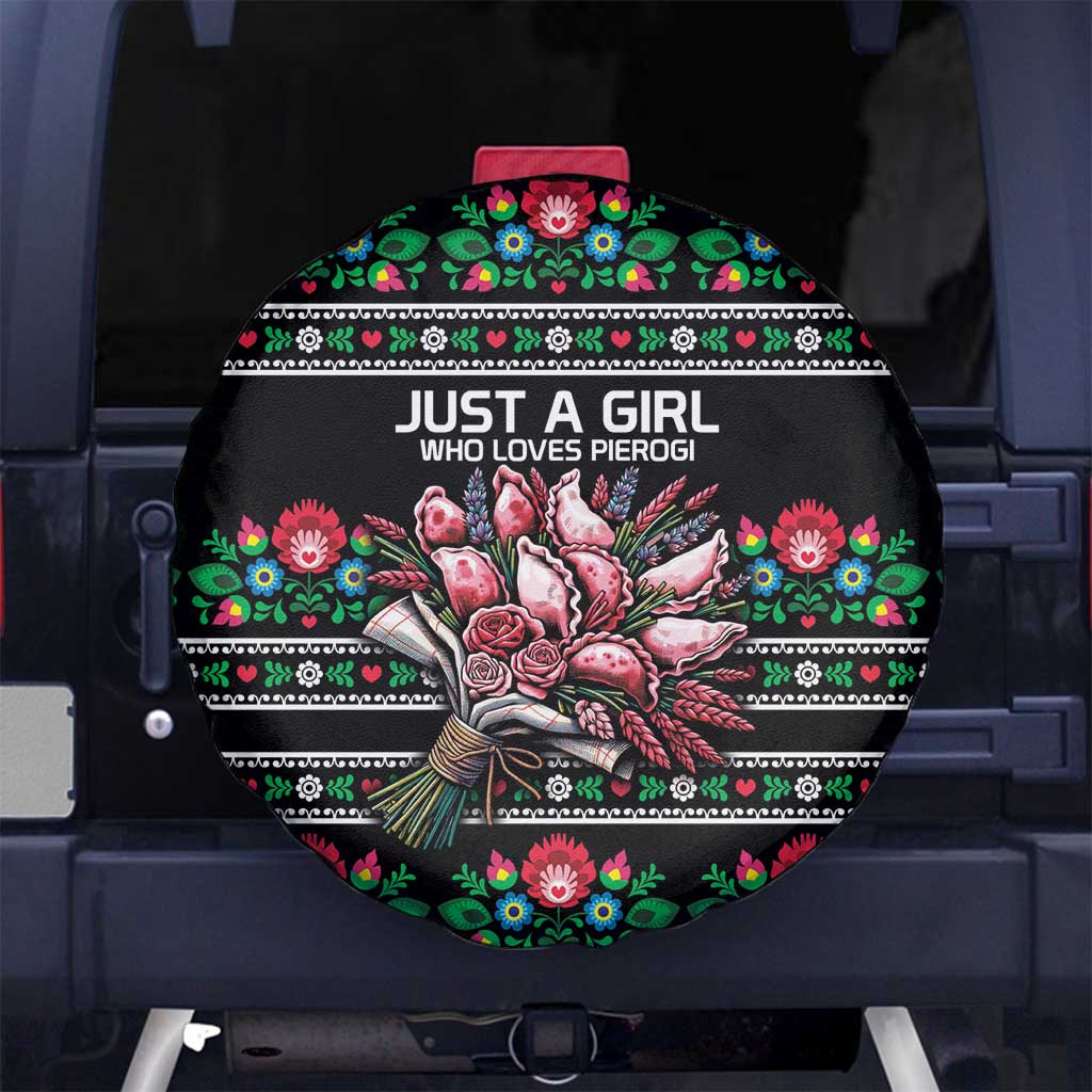 Pink Pierogi Flowers Over Dumplings Spare Tire Cover