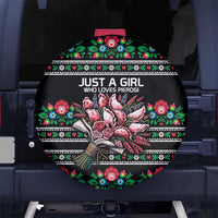 Pink Pierogi Flowers Over Dumplings Spare Tire Cover