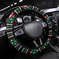 Pink Pierogi Flowers Over Dumplings Steering Wheel Cover