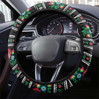 Pink Pierogi Flowers Over Dumplings Steering Wheel Cover