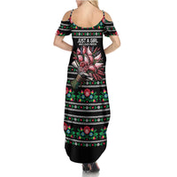 Pink Pierogi Flowers Over Dumplings Summer Maxi Dress