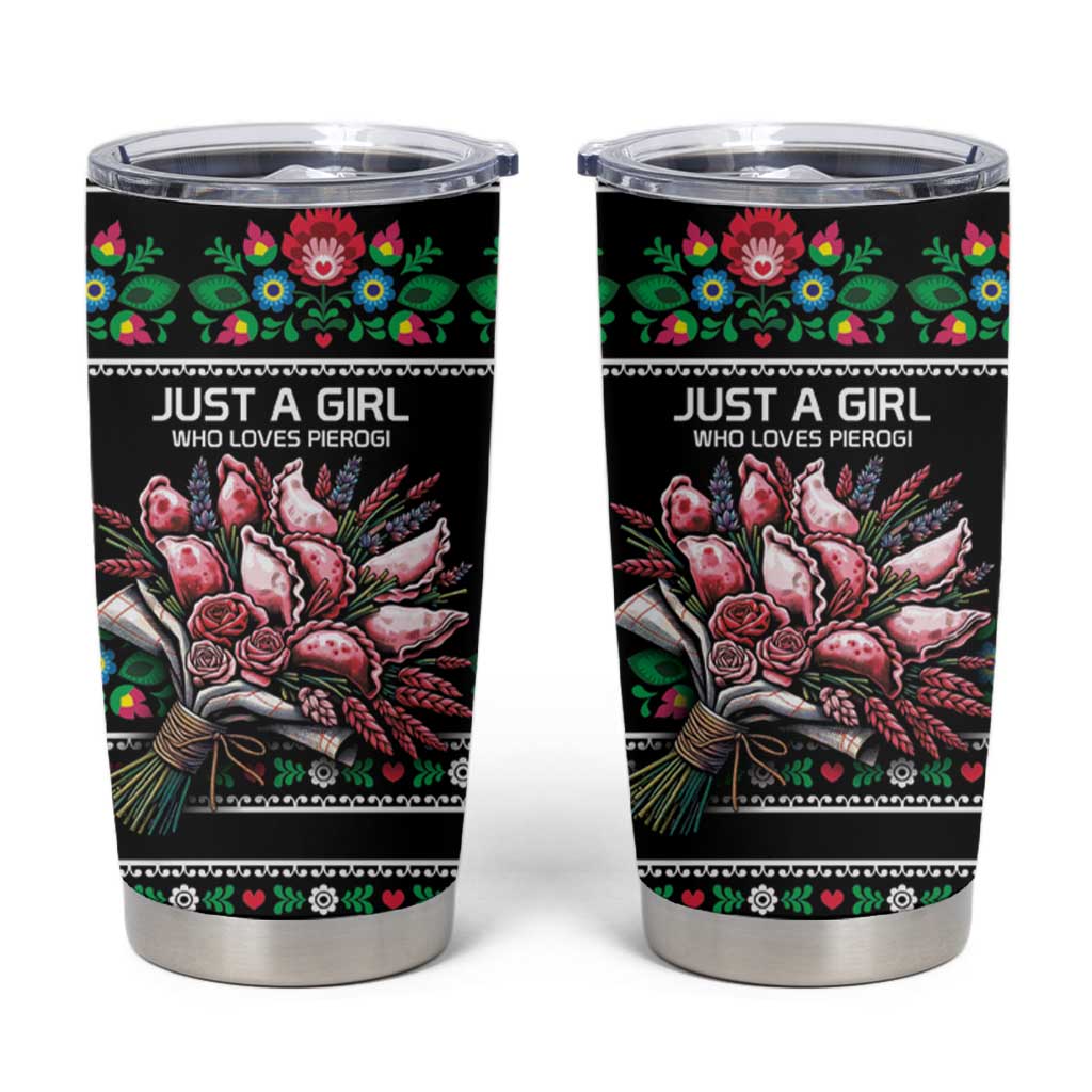 Pink Pierogi Flowers Over Dumplings Tumbler Cup