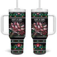 Pink Pierogi Flowers Over Dumplings Tumbler With Handle