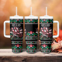 Pink Pierogi Flowers Over Dumplings Tumbler With Handle
