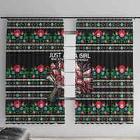 Pink Pierogi Flowers Over Dumplings Window Curtain