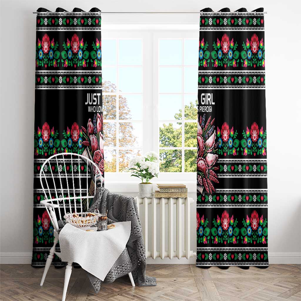 Pink Pierogi Flowers Over Dumplings Window Curtain