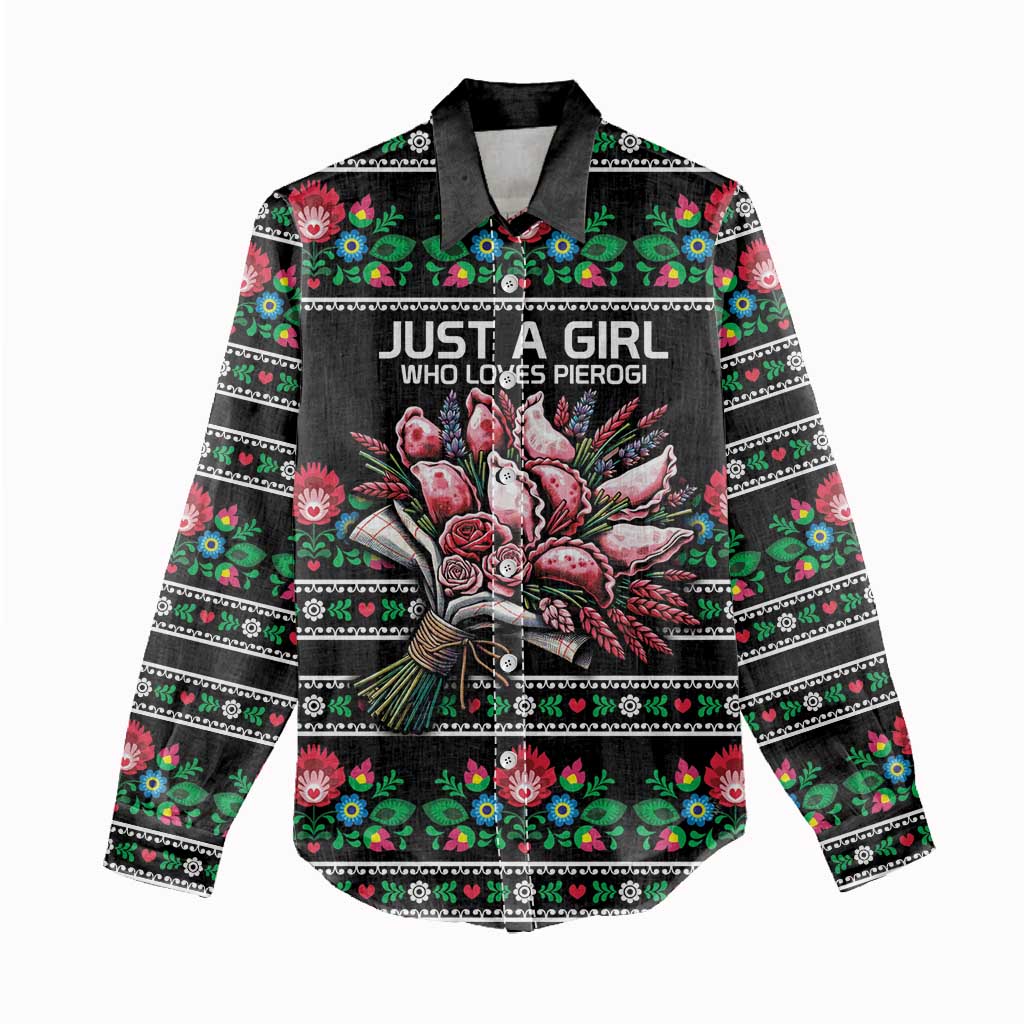 Pink Pierogi Flowers Over Dumplings Women Casual Shirt