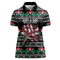Pink Pierogi Flowers Over Dumplings Women Polo Shirt
