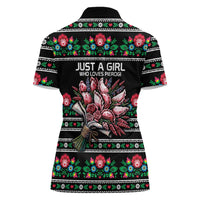 Pink Pierogi Flowers Over Dumplings Women Polo Shirt