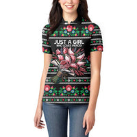 Pink Pierogi Flowers Over Dumplings Women Polo Shirt