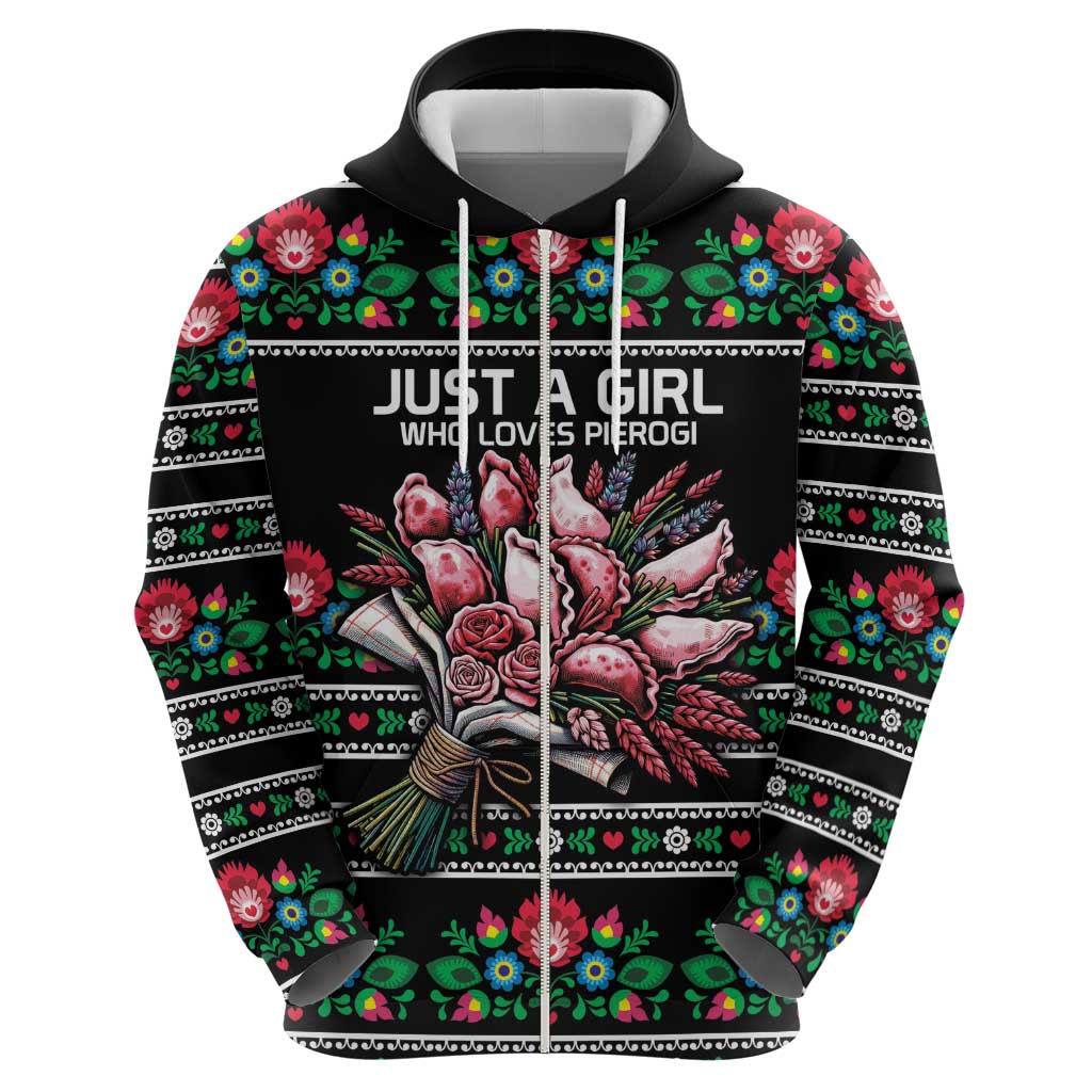 Pink Pierogi Flowers Over Dumplings Zip Hoodie