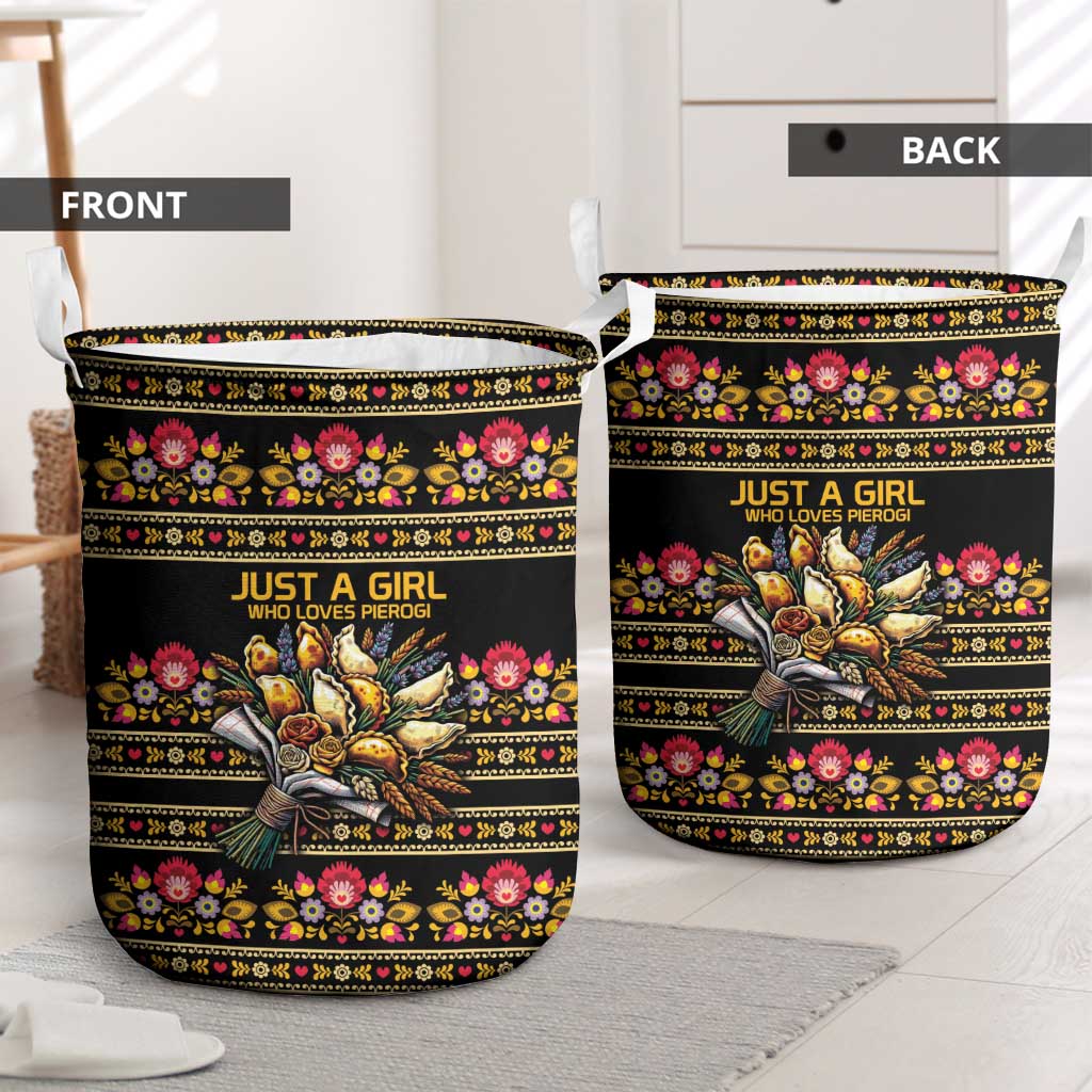 Gold Pierogi Flowers Over Dumplings Laundry Basket