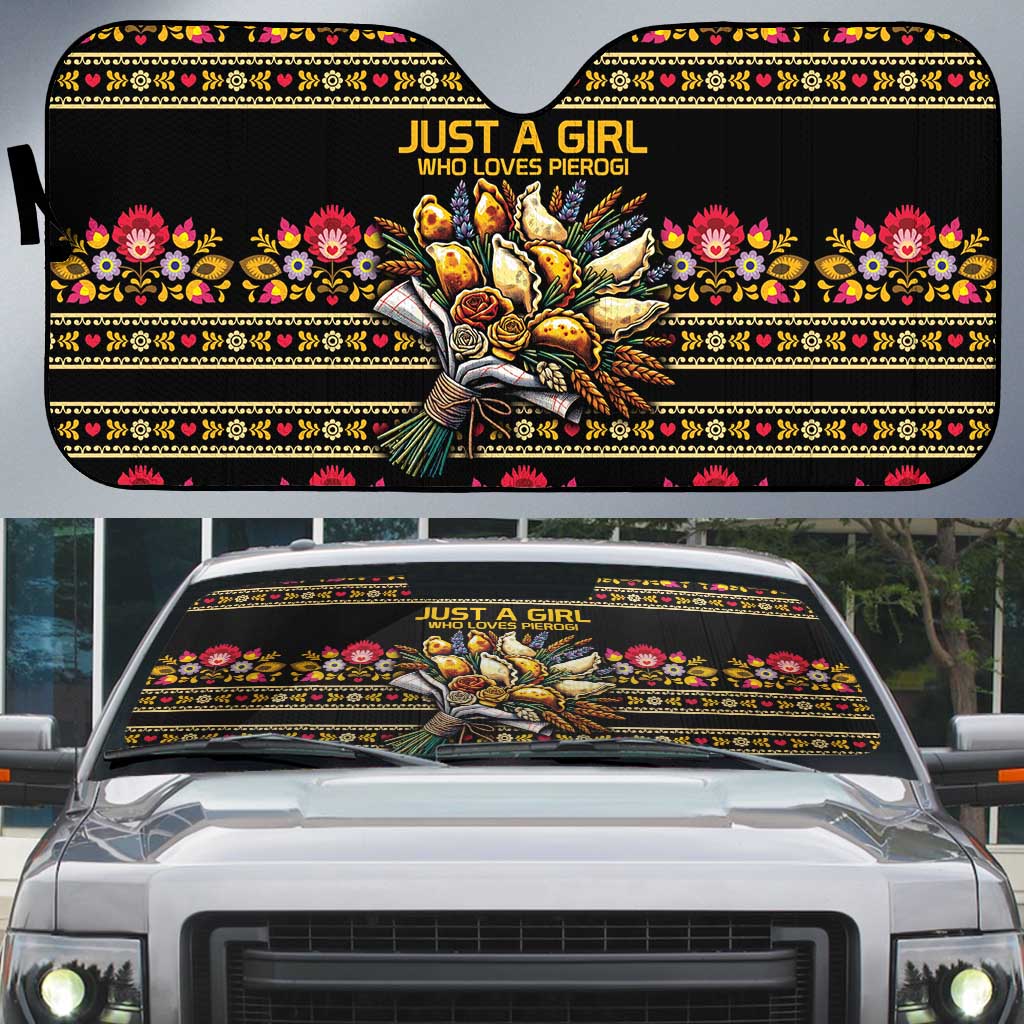 Gold Pierogi Flowers Over Dumplings Auto Sun Shade