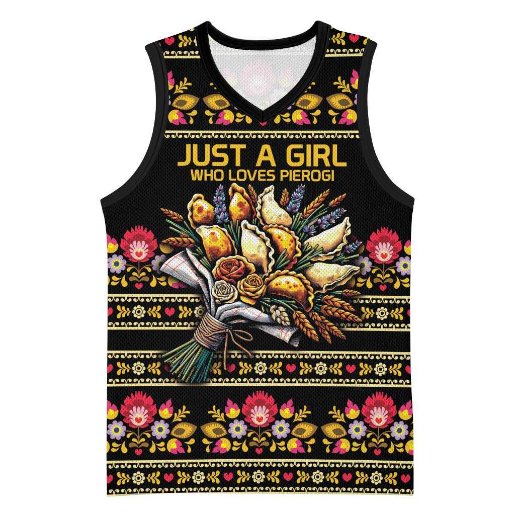 Gold Pierogi Flowers Over Dumplings Basketball Jersey