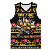 Gold Pierogi Flowers Over Dumplings Basketball Jersey