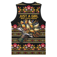 Gold Pierogi Flowers Over Dumplings Basketball Jersey