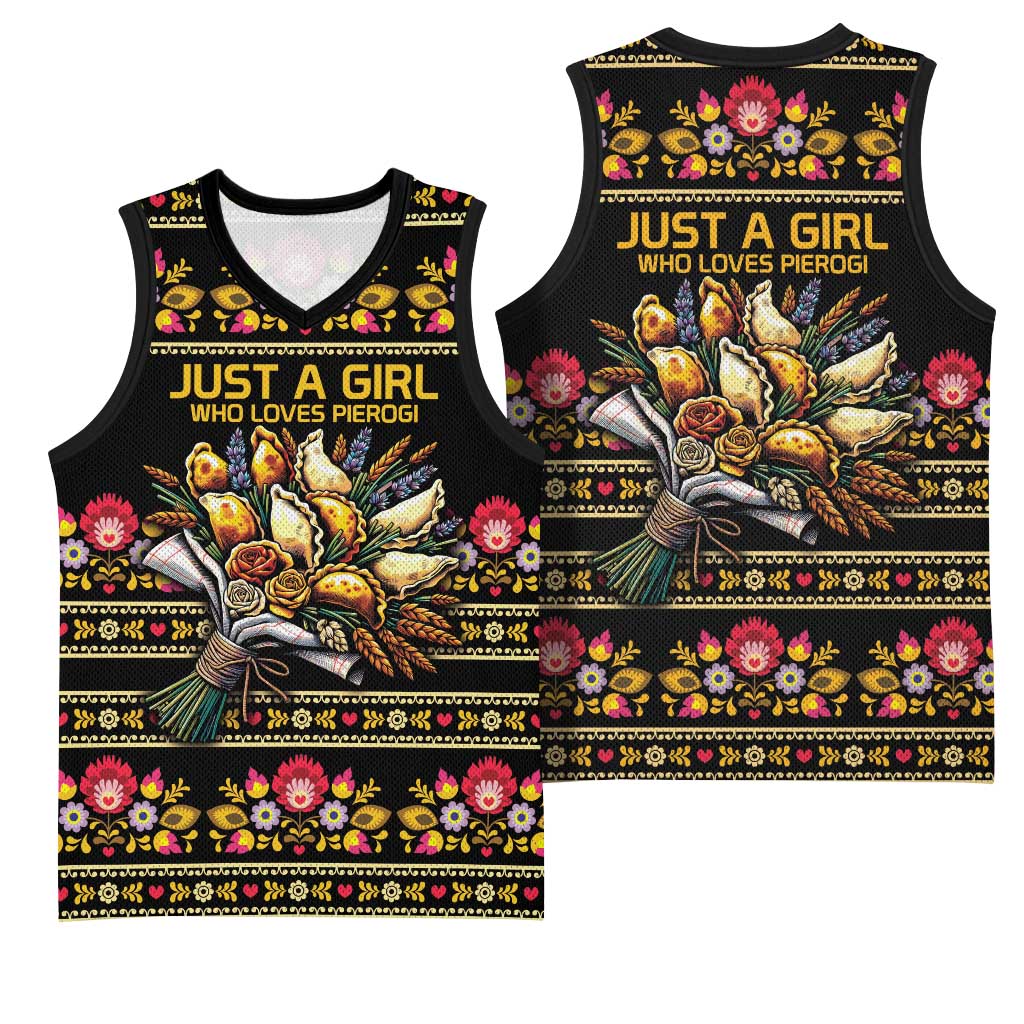 Gold Pierogi Flowers Over Dumplings Basketball Jersey
