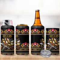 Gold Pierogi Flowers Over Dumplings 4 in 1 Can Cooler Tumbler