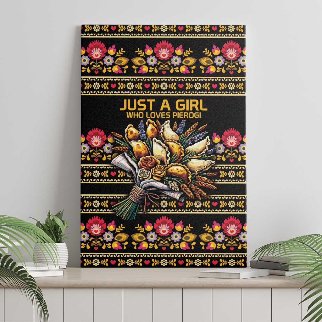 Gold Pierogi Flowers Over Dumplings Canvas Wall Art
