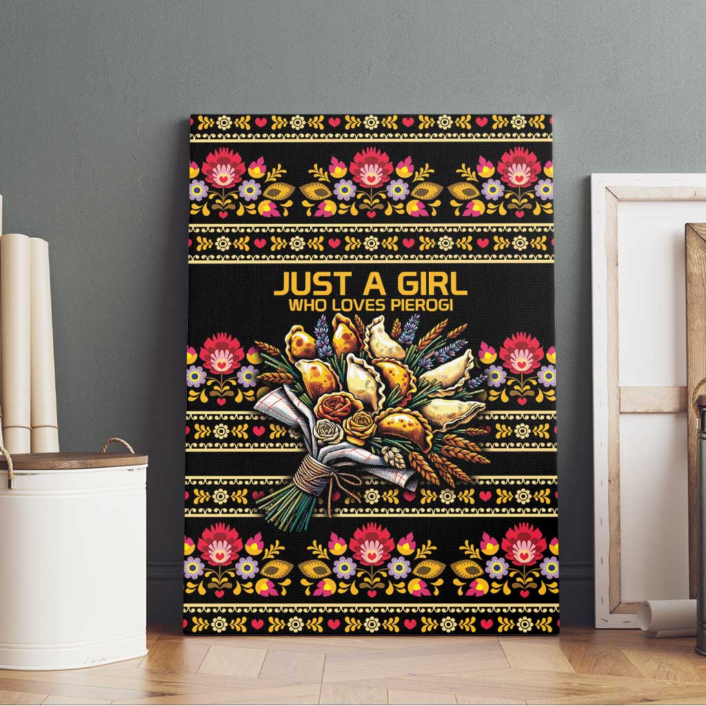 Gold Pierogi Flowers Over Dumplings Canvas Wall Art