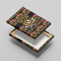 Gold Pierogi Flowers Over Dumplings Canvas Wall Art