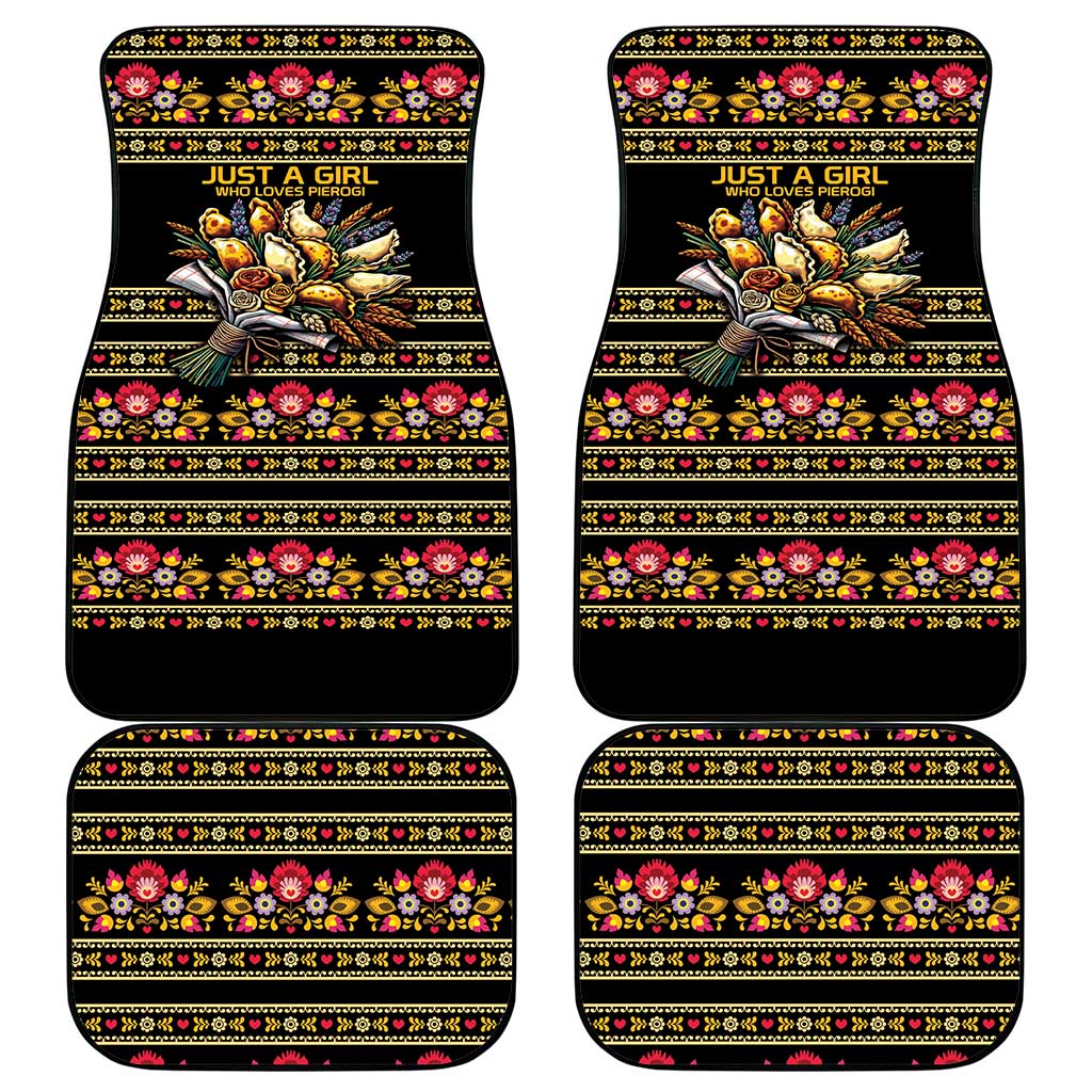 Gold Pierogi Flowers Over Dumplings Car Mats