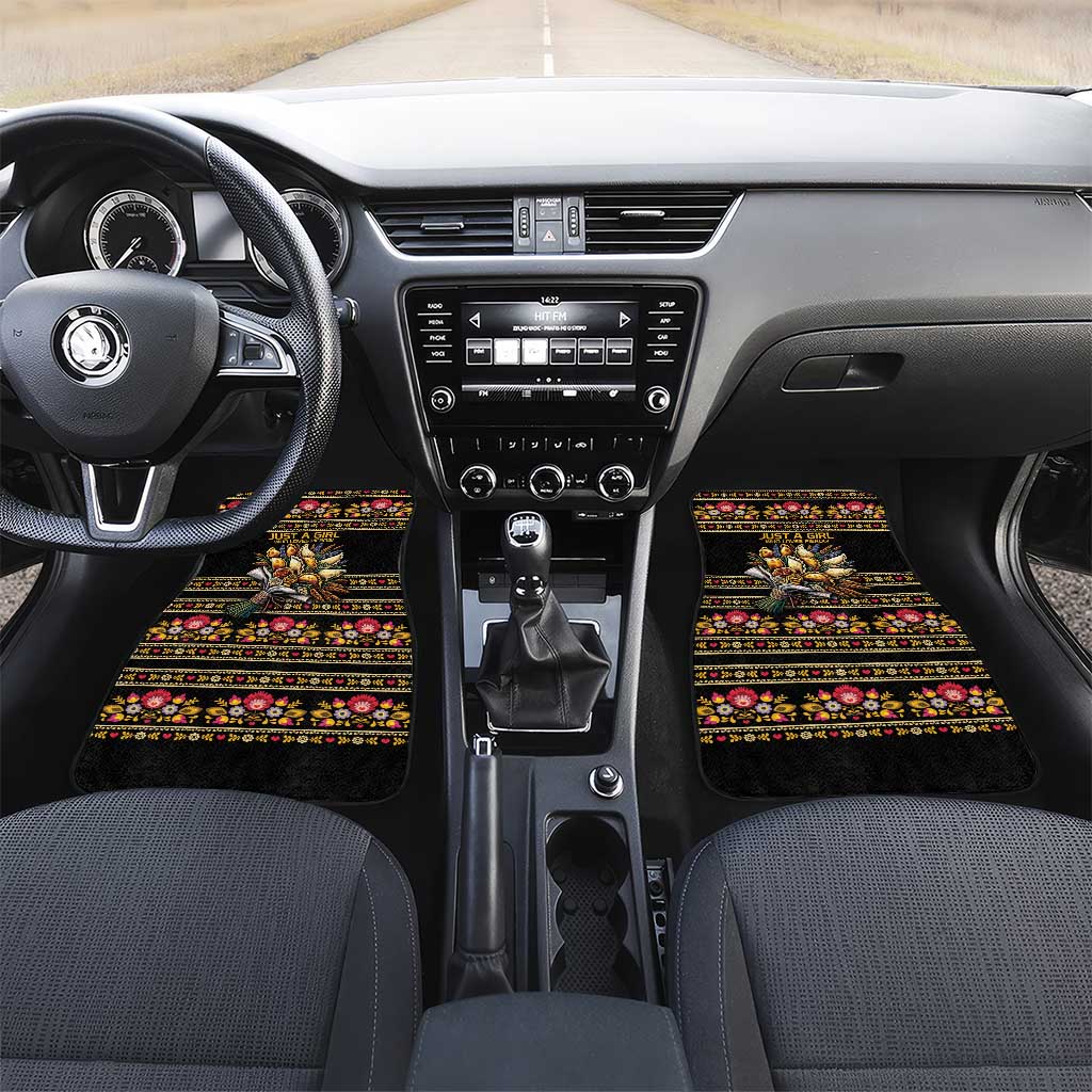 Gold Pierogi Flowers Over Dumplings Car Mats