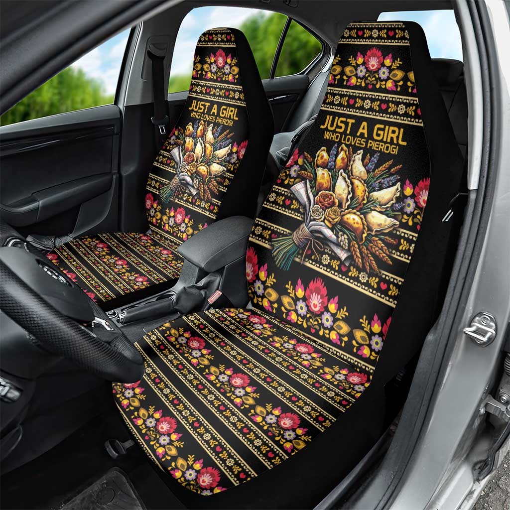 Gold Pierogi Flowers Over Dumplings Car Seat Cover