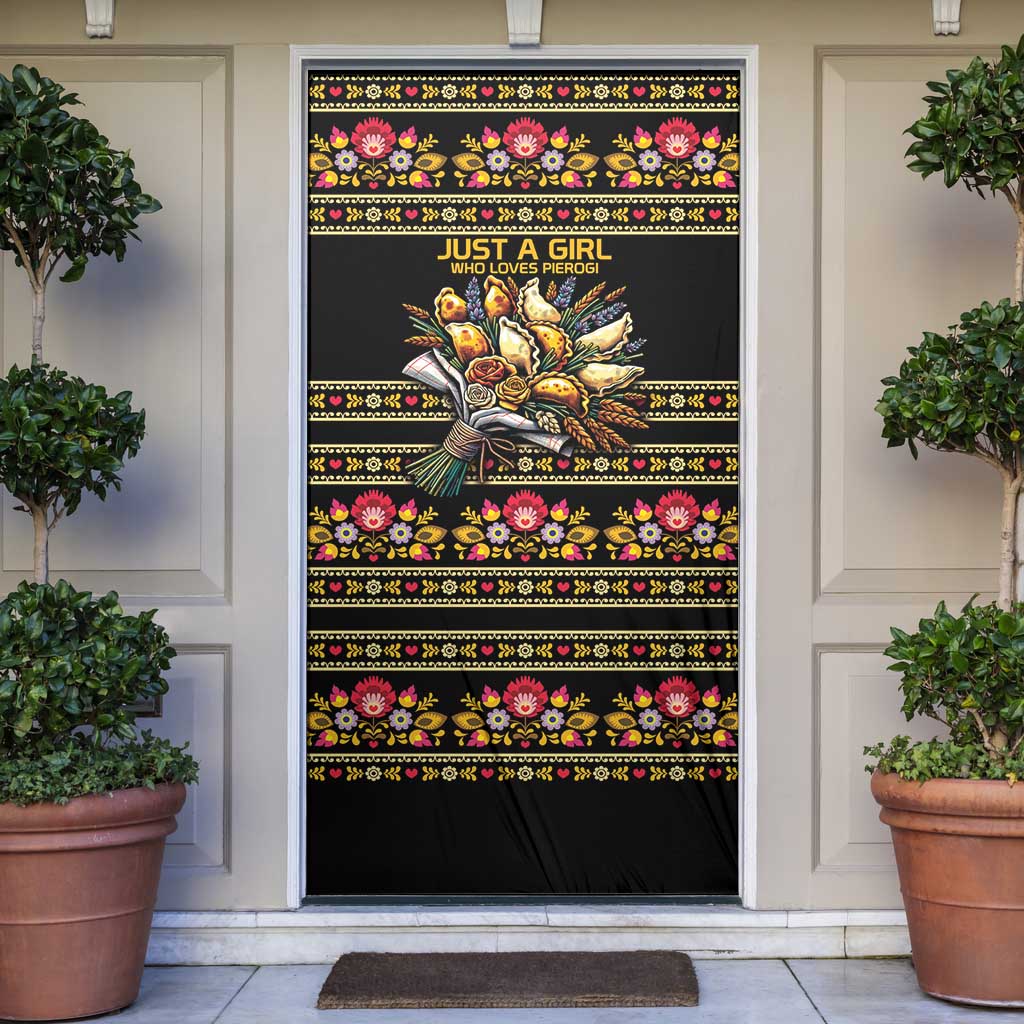 Gold Pierogi Flowers Over Dumplings Door Cover