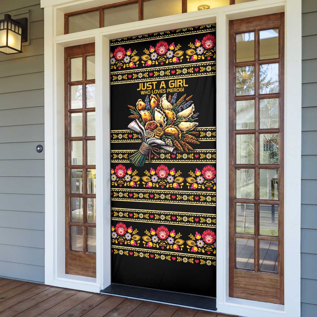 Gold Pierogi Flowers Over Dumplings Door Cover
