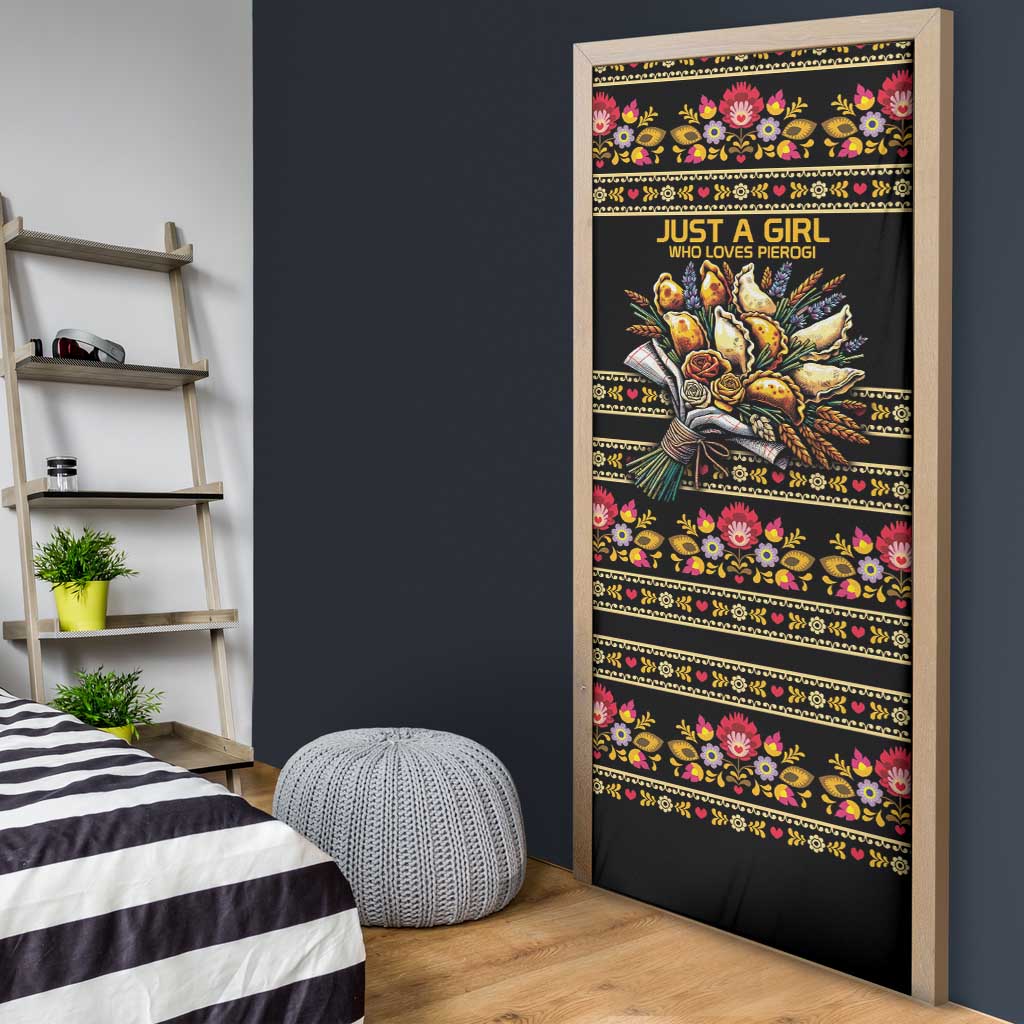 Gold Pierogi Flowers Over Dumplings Door Cover