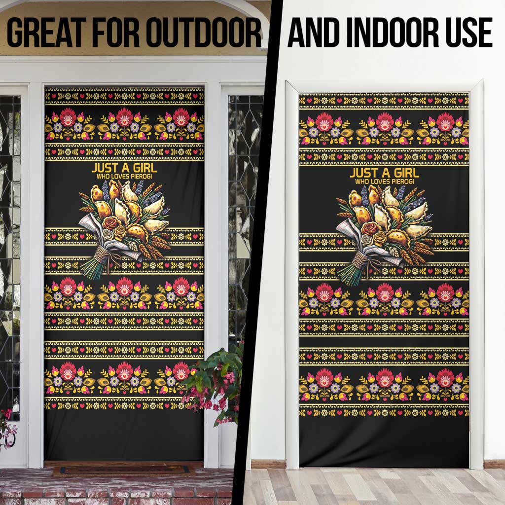 Gold Pierogi Flowers Over Dumplings Door Cover