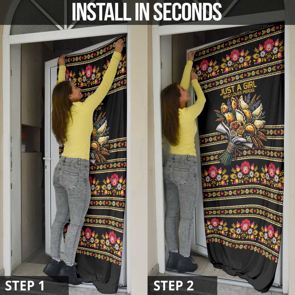 Gold Pierogi Flowers Over Dumplings Door Cover
