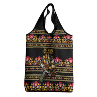 Gold Pierogi Flowers Over Dumplings Grocery Bag
