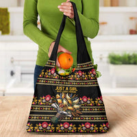 Gold Pierogi Flowers Over Dumplings Grocery Bag