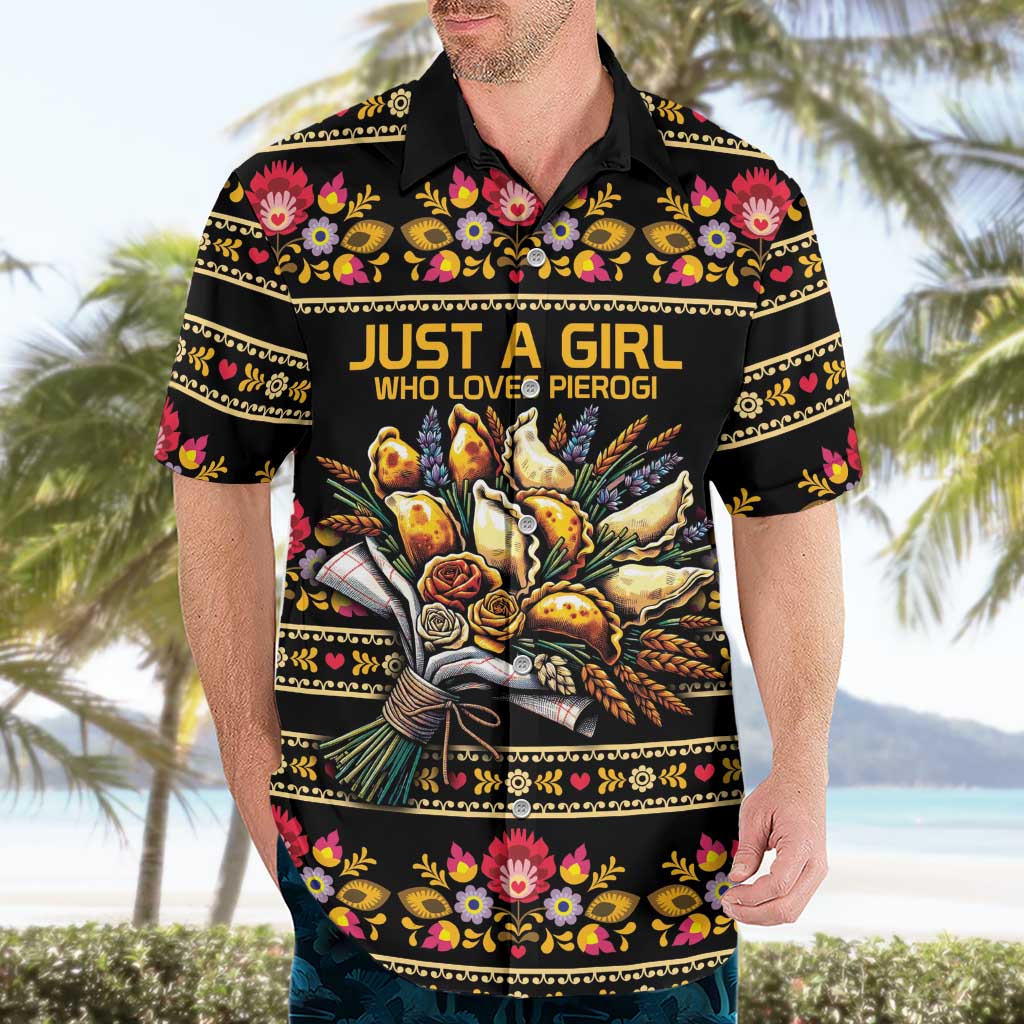 Gold Pierogi Flowers Over Dumplings Hawaiian Shirt