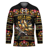 Gold Pierogi Flowers Over Dumplings Hockey Jersey