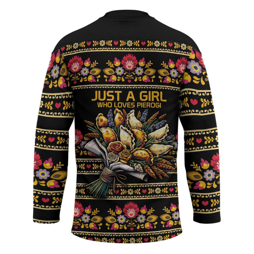 Gold Pierogi Flowers Over Dumplings Hockey Jersey