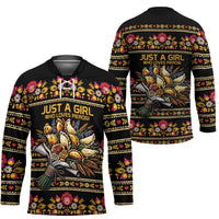 Gold Pierogi Flowers Over Dumplings Hockey Jersey